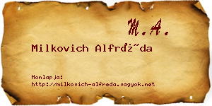 Milkovich Alfréda névjegykártya